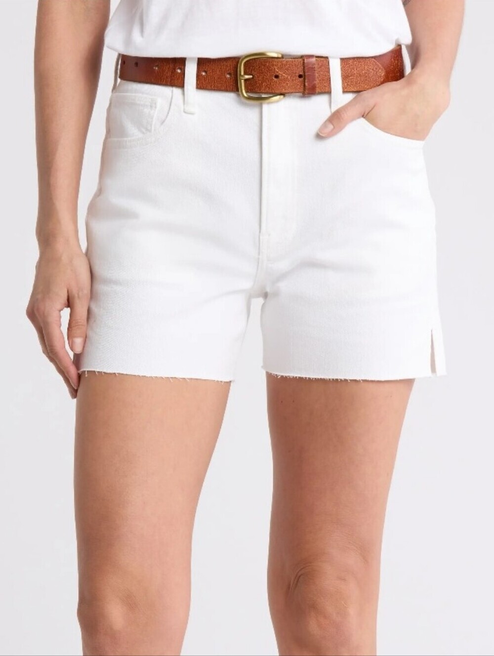 Rag & Bone Retro Cut Off White High-Rise Frayed Hem Jean Shorts Size 30